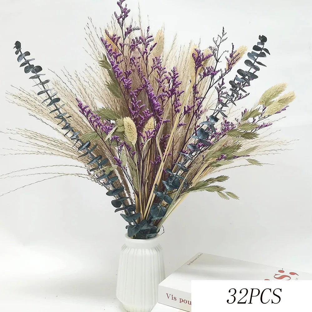 Decorative dried floral arrangement styled for modern home decor.