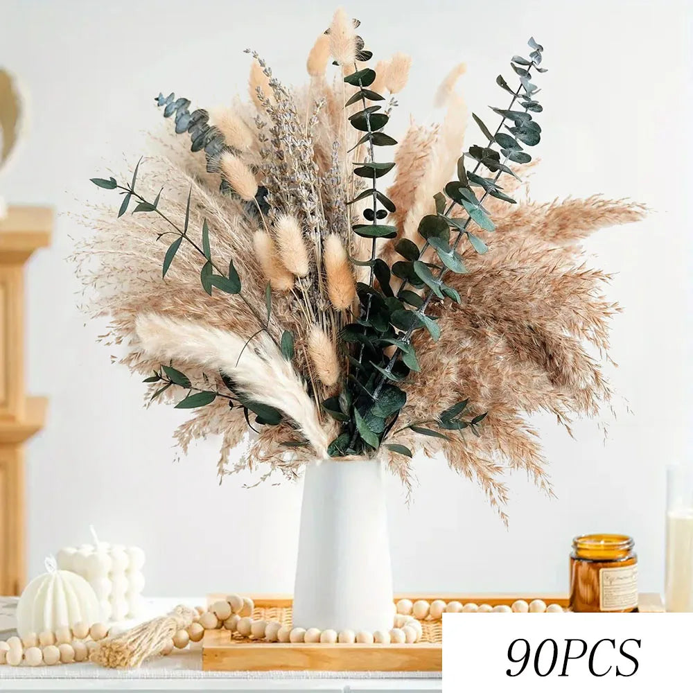 Decorative dried floral arrangement styled for modern home decor.
